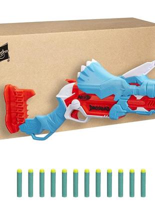 Бластер нерф діно трицебласт nerf dino squad tricera-blast hasbro f0803 екоупаковка
