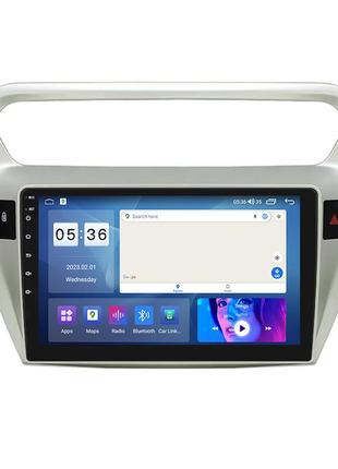 Штатна магнітола lesko для peugeot 301 i 2012-2016 екран 9" 4/64 gb carplay 4g wi-fi gps prime "ax"