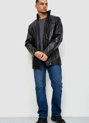 Куртка мужская демисезонная экокожа, цвет черный, 243r17032 фото