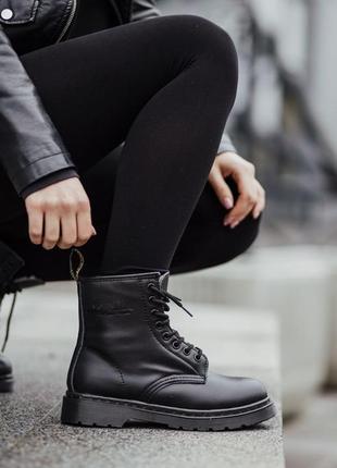 Черевики dr.martens 1460 total black хутро2 фото