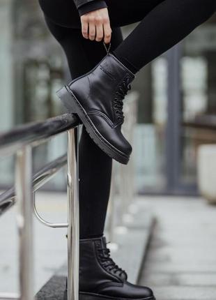 Черевики dr.martens 1460 total black хутро9 фото