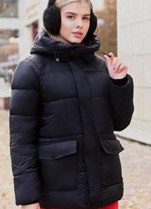 Куртка женская зимняя черная код п828