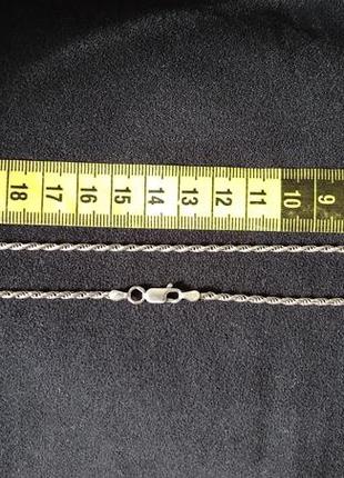 Серебряная цепочка, плетение веревочек 925 проба италия 50 см