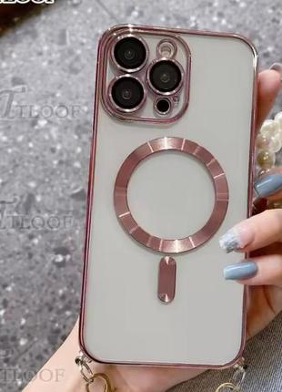 Панель magsafe силиконовая для apple iphone 15 pink