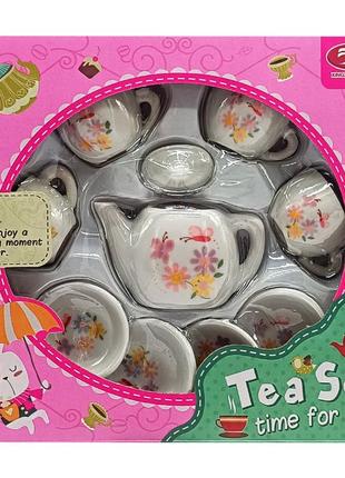 Дитячий чайний сервіз "метелики" 868-d4-3 фарфор, 4 чашки, чайник