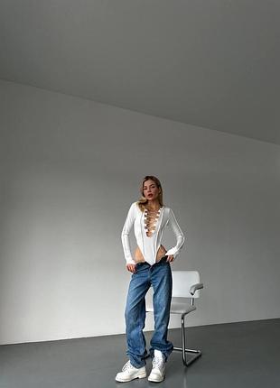 Женский боди на завязках