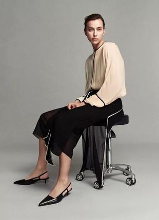 Наувпрозрачное контрасное платье женская zara new