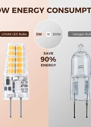 Світлодіодні лампи 3 вт g4, 6шт міні-світлодіодні лампи lohas warm white 35 фото