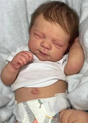 Реборн лялька хлопчик reborn doll зі статевими ознаками 3d-шкіра вініл 50 см можна купати