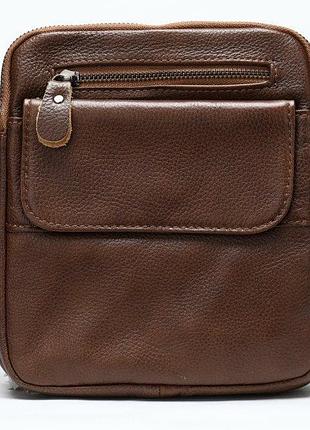 Сумка мужская зернистая vintage 14703 коричневая