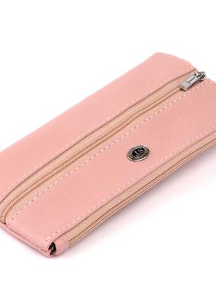Ключниця-гаманець із кишенькою жіноча st leather 19353 рожева