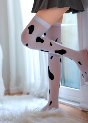 👱🏻‍♀️жіночі легки панчохи (заколінки, високі гольфи) з принтом👱🏻‍♀️2 фото