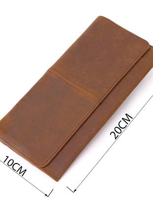 Тонкий мужской бумажник из натуральной винтажной кожи 21296 vintage коричневый3 фото