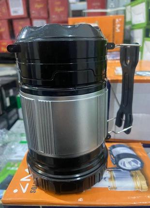 Складаний кемпінговий ліхтар на батарейках zm-9699 чорний5 фото