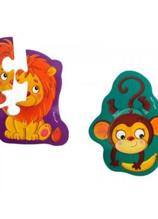 Магнитные беби пазлы "обезьянка и львенок"