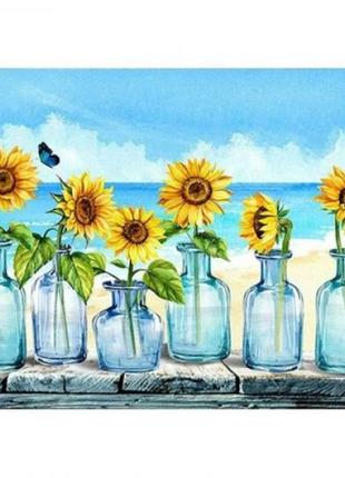 Алмазна мозаїка, без підрамника "подосонянки біля моря" 30х40 см