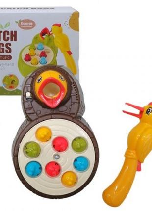 Игра "накорми птенца", механическая, на батарейках (коричневая)