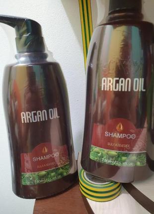 750мл бессульфатный шампунь для волос с аргановым маслом argan oil clever cosmetics