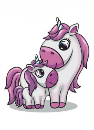 Картина за номерами "мама з єдиноріжкою" 30х30 см