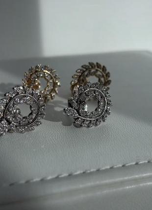 Сережки віночок гвіздок xuping медичний сплав родій медичне золото