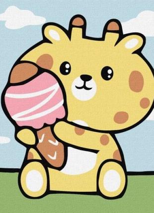 Картина по номерам (для детей) "великолепный жираф" 18х18 см