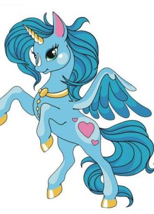 Картина за номерами з лаком "блакитний пегас" ★★★