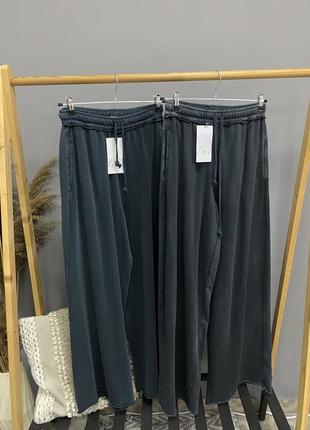 Широкие спортивные штаны zara, штаны палаццо зара, штаны wide leg zara
