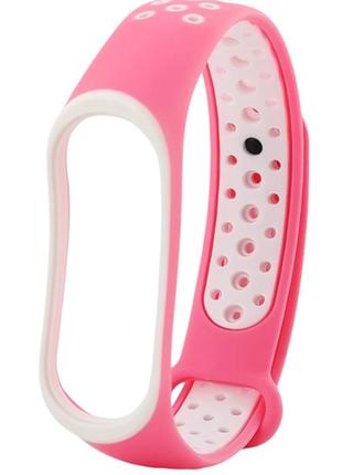 Ремінець sport для xiaomi mi band 4 рожево-білий
