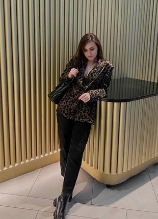 Сатиновий піджак леопардовий принт