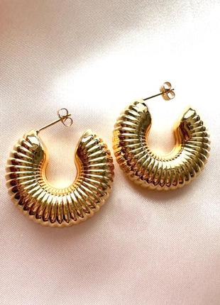 Серьги женские золотистые
