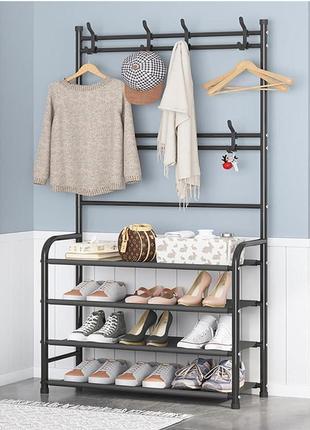 Вішалка для одягу та взуття multifunctional shoe & hat rack 80 х 25.5 х 170 см (r94054)