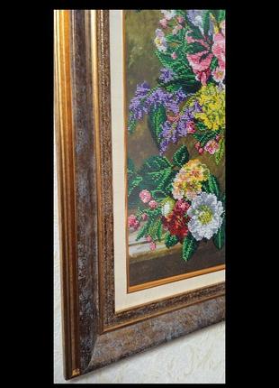 Картина вышита бисером "весенний букет". а2к-864