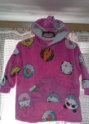 Флисовый свитшот,домашня кофта на девочку, Рост 104-116, возраст 4-6 лет