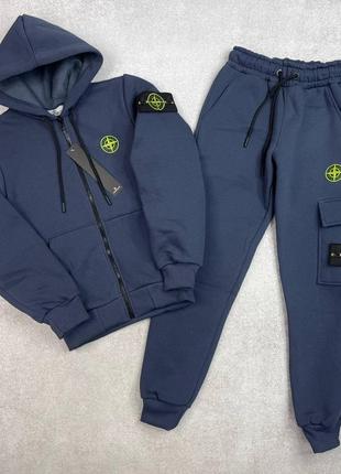 Теплий підлітковий спортивний костюм stone island утеплений