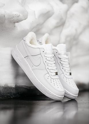 Мужские кроссовки nike air force 1 low white (мех) 43-44