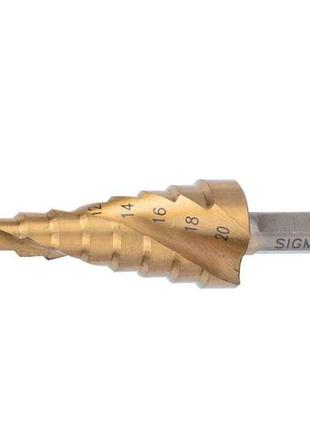 Свердло по металу східчасте hss-tin титанове ø4-12мм, шаг 2мм тм sigma  7копійок