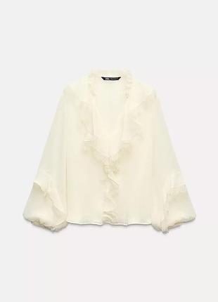 Блуза женская бежевая романтическая zara new