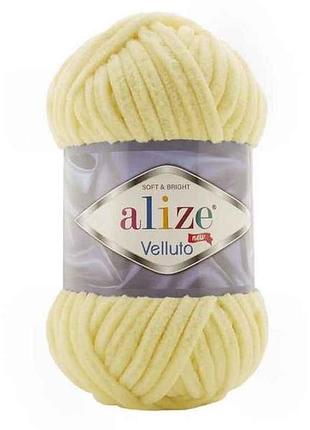 Пряжа velluto 13 5шт/уп світло-лимонний 100% мікрополіестер 100г 68м тм alize