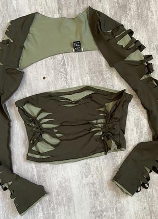Кроп топ с рукавами y2k dollskill jaded