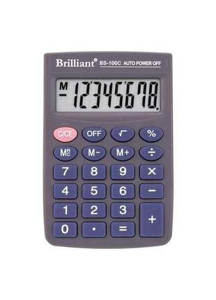 Калькулятор кишеньковий bs-100c 8р., 1-пит bs-100c тм brilliant  7копійок