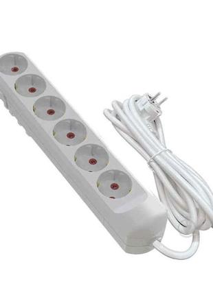Подовжувач 3м 6 гнізда з заземленням тм neomax  7копійок