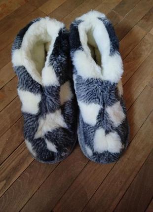 Чуни из овчины на войлочной подошве