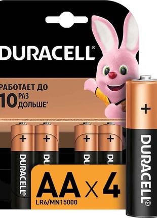 Батарейка lr06 4 шт. на блістері тм duracel