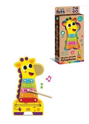 Ксилофон жирафа дерев'яна грашка kh20/020 тм кітай