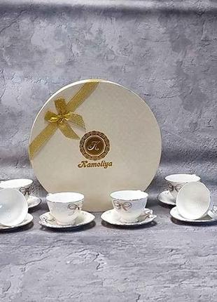 Сервіз кавовий 12пр. 1546 білий бант тм snt