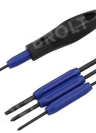 Викрутка 8 в 1 в кейсі ph2-sl5 мм, ph1-sl4 мм, pentalobe 0.8-2 мм, crv6150, hrc 51-54 тм kubis  7копійок