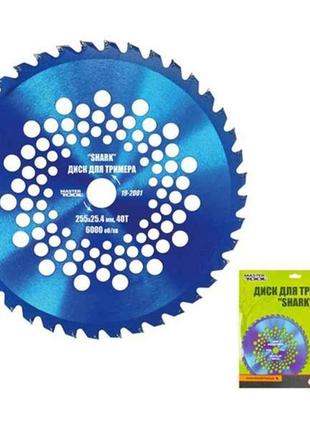 Диск для бензотримера shark 255*25.4*40т з побідитовою напайкою 19-2001 тм master tool
