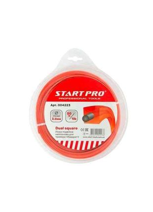 Ліска для підстригання трави подвійна нейлонова квадрат l=1lb d=3,0мм тм start pro  7копійок