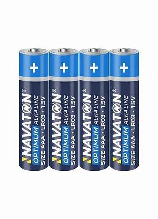 Батарейка калюжна lr03 4 шт (спайка) power alkaline 4aaa — lr03-4s тм navaton