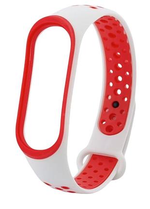 Ремінець sport для xiaomi mi band 4 біло-червоний